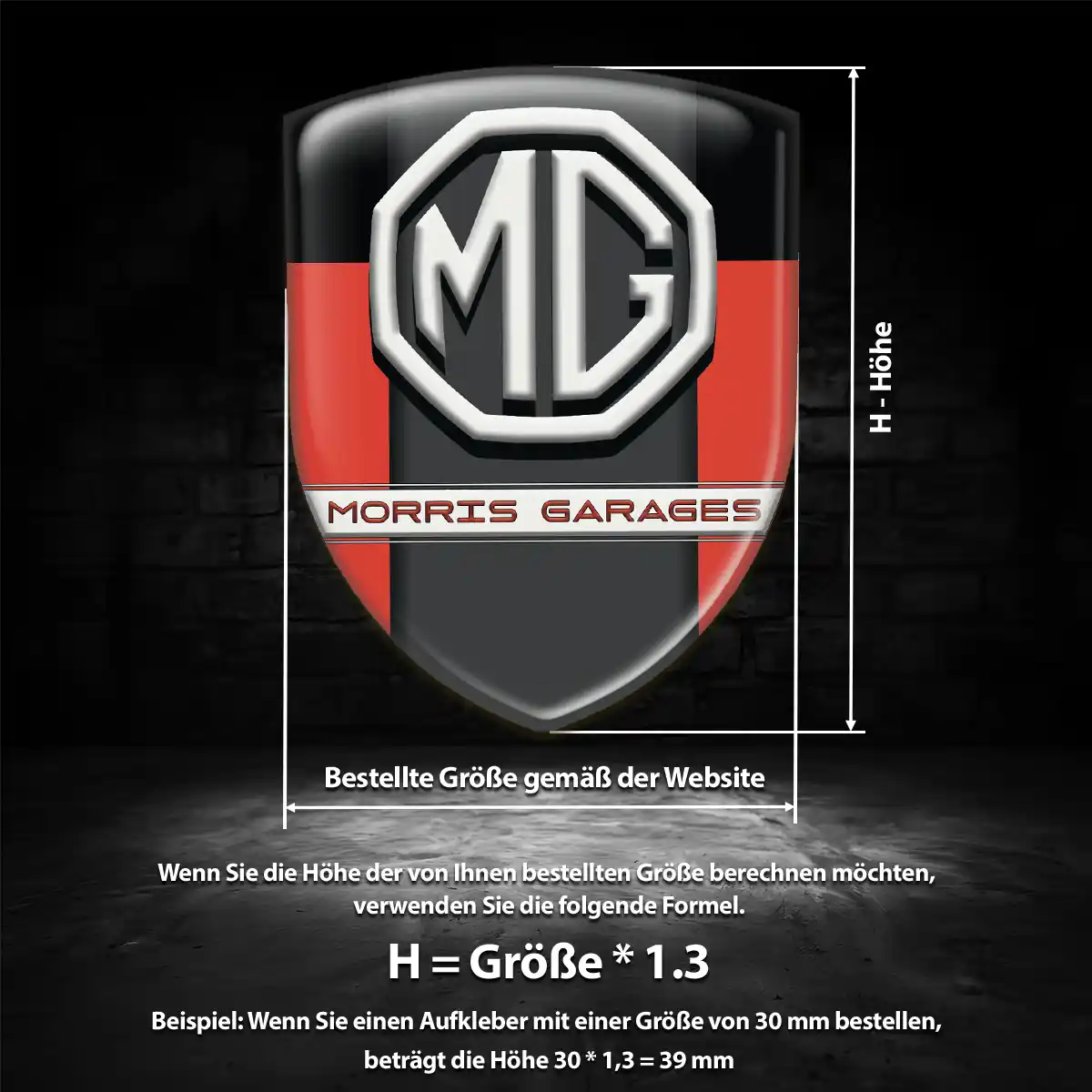 MG Aufkleber 3D Gel Wappen Auto Modernes Design