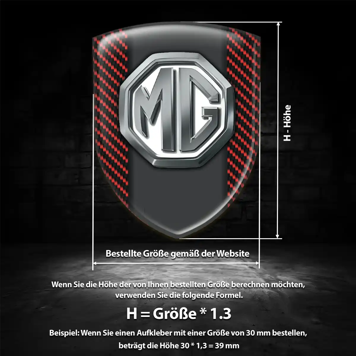 MG Aufkleber 3D Gel Wappen Auto Premium-Edition