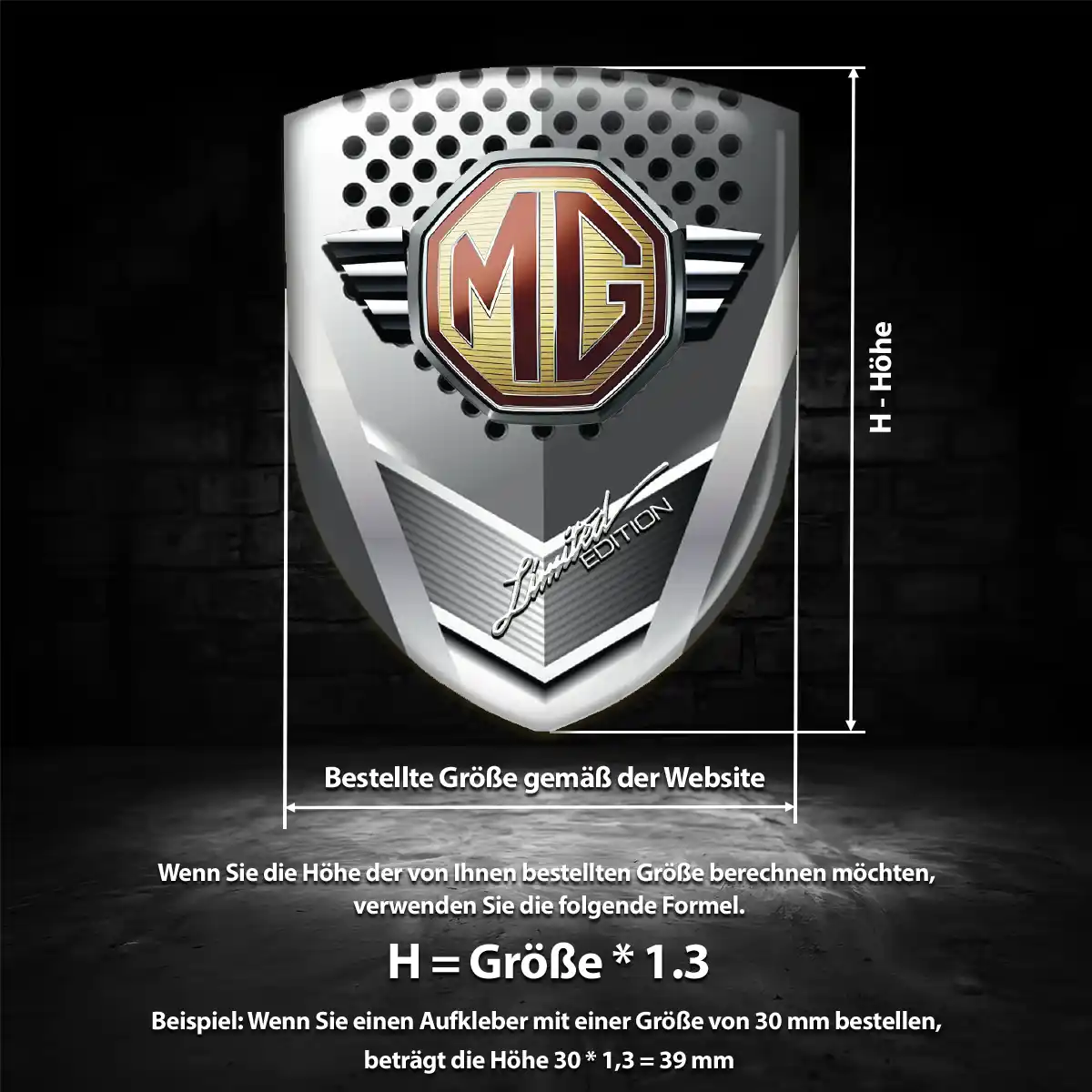 MG Aufkleber 3D Gel Wappen Auto Stilvolles Design