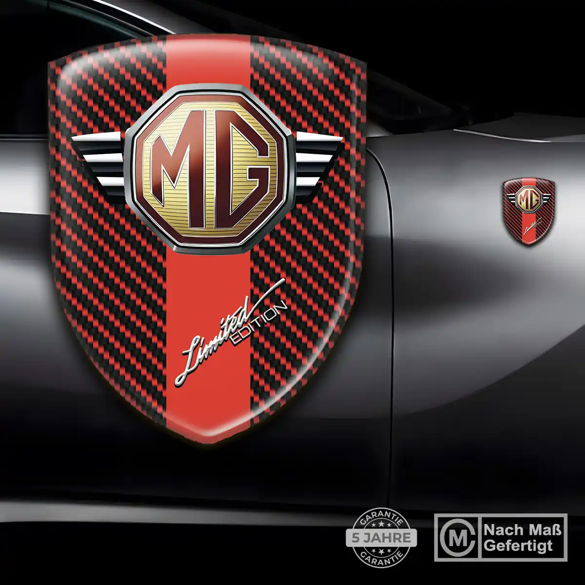 MG Aufkleber 3D Gel Wappen Elegantes Design
