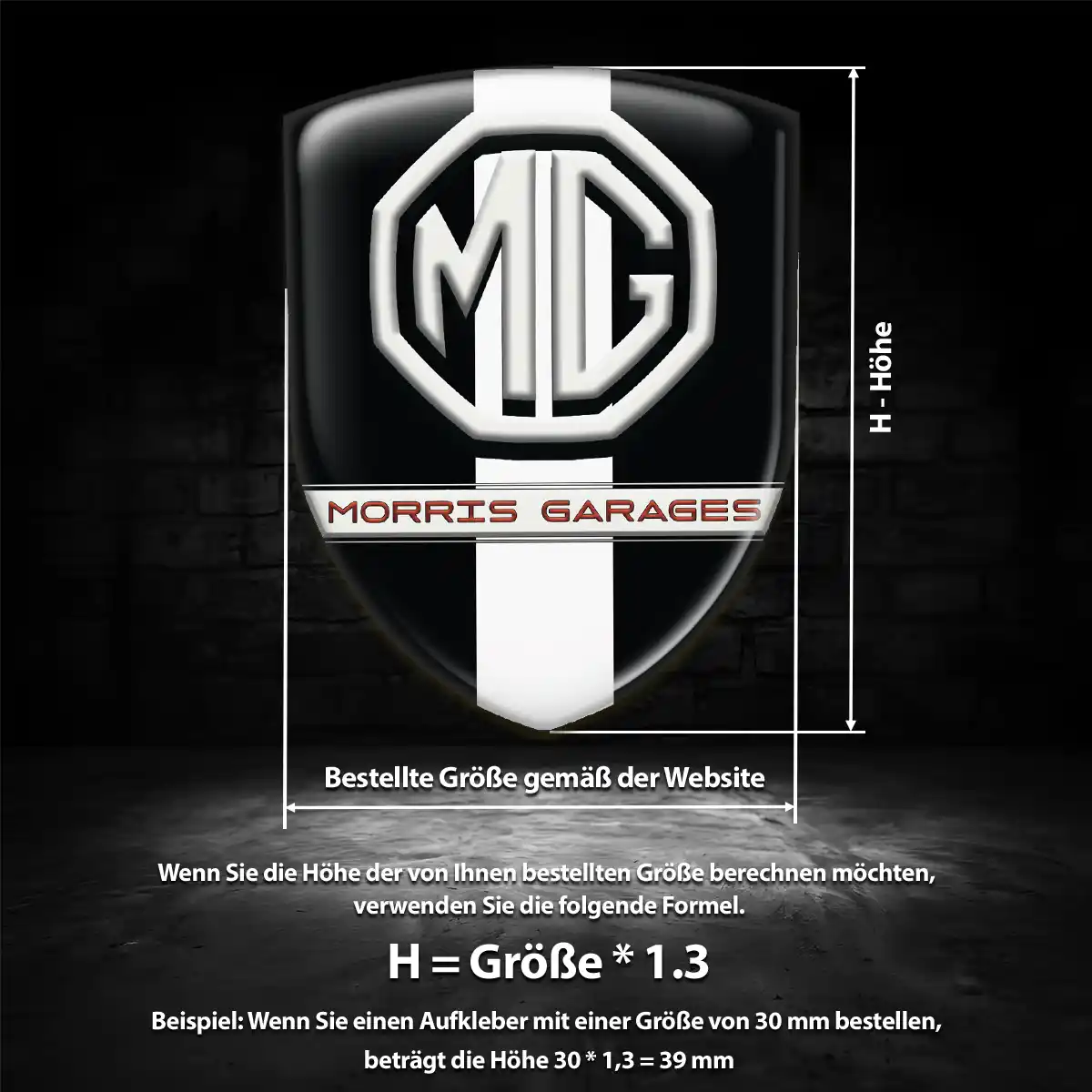 MG Aufkleber 3D Gel Wappen Erstklassige Qualität