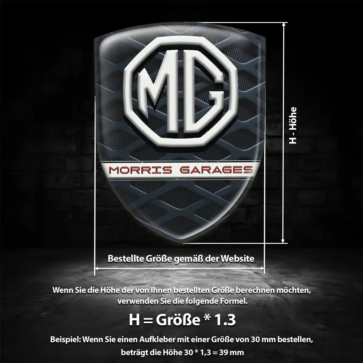 MG Aufkleber 3D Gel Wappen Hochwertiges Harz