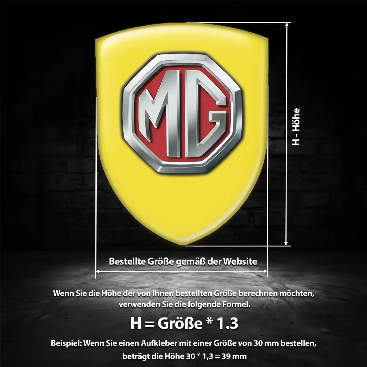 MG Aufkleber 3D Gel Wappen Hohe Qualität