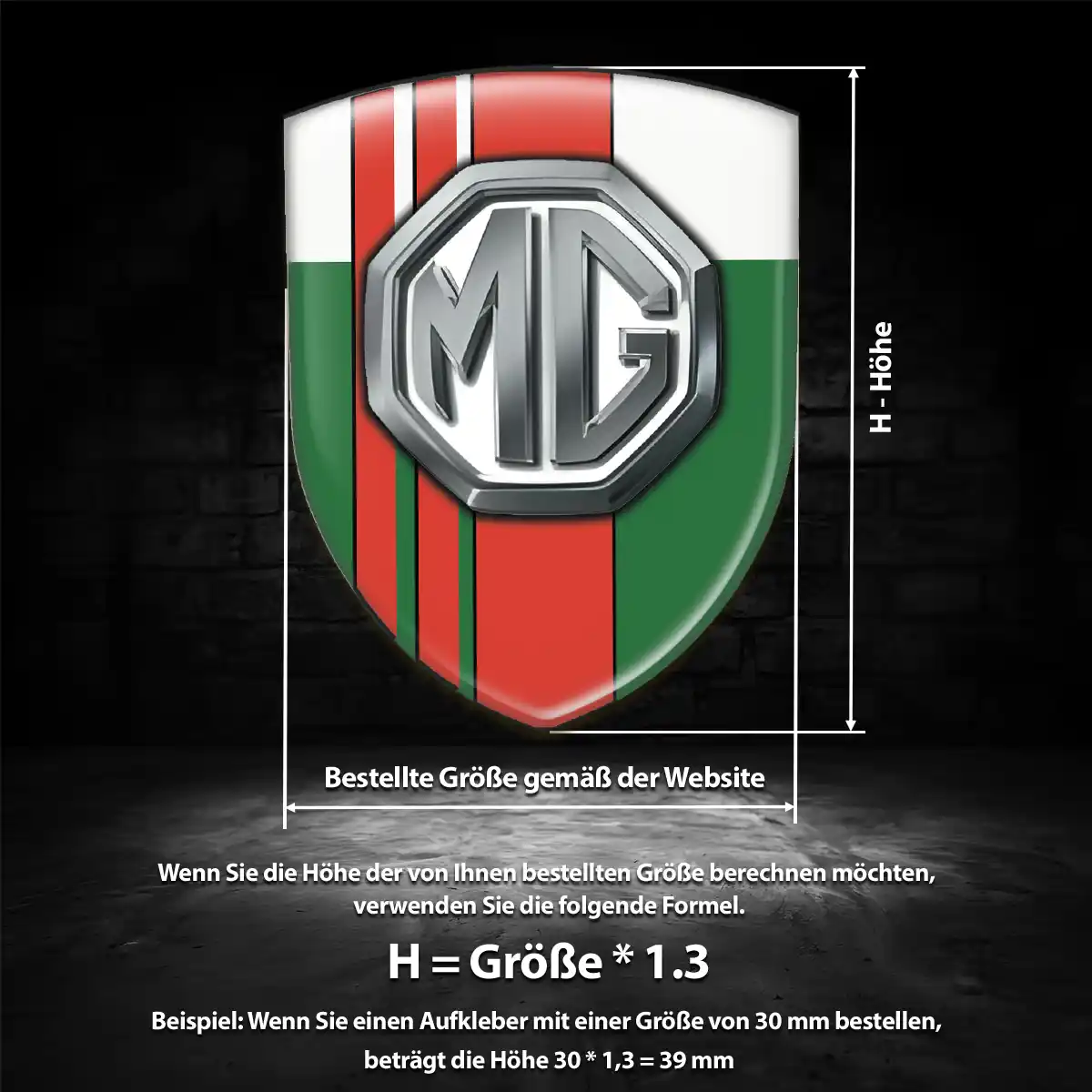 MG Aufkleber 3D Gel Wappen Luxus-Edition