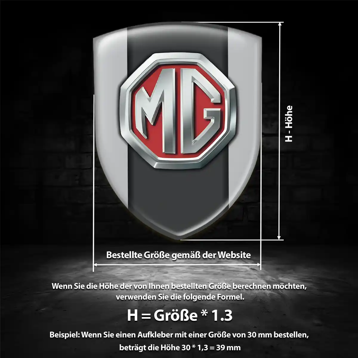 MG Aufkleber 3D Gel Wappen Markenedition