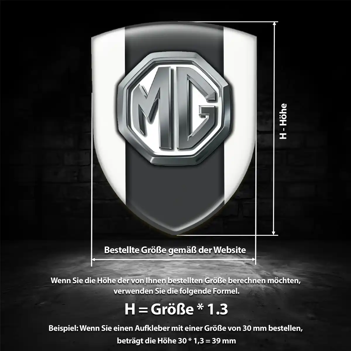 MG Aufkleber 3D Gel Wappen Premium-Edition