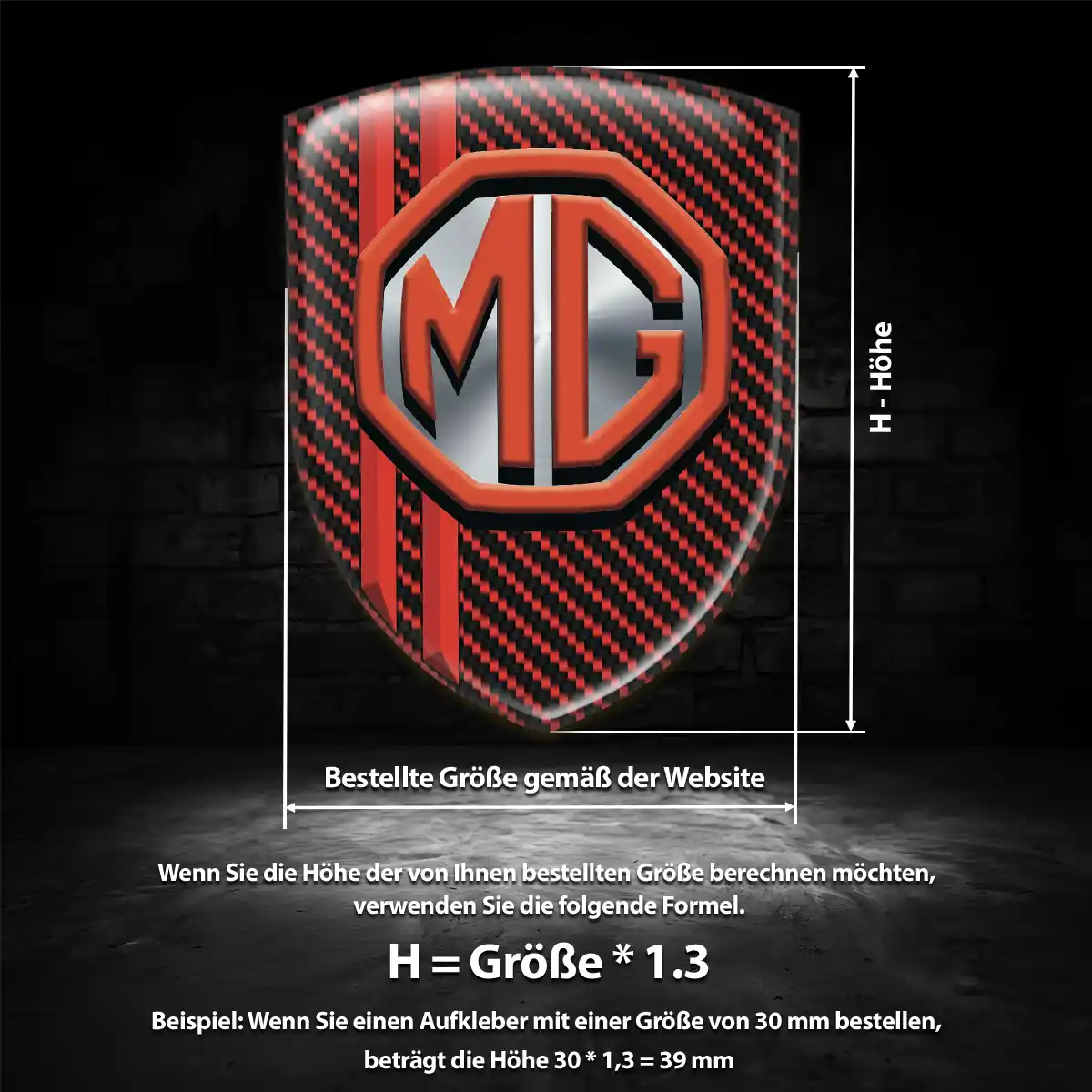 MG Aufkleber 3D Gel Wappen Premiumqualität