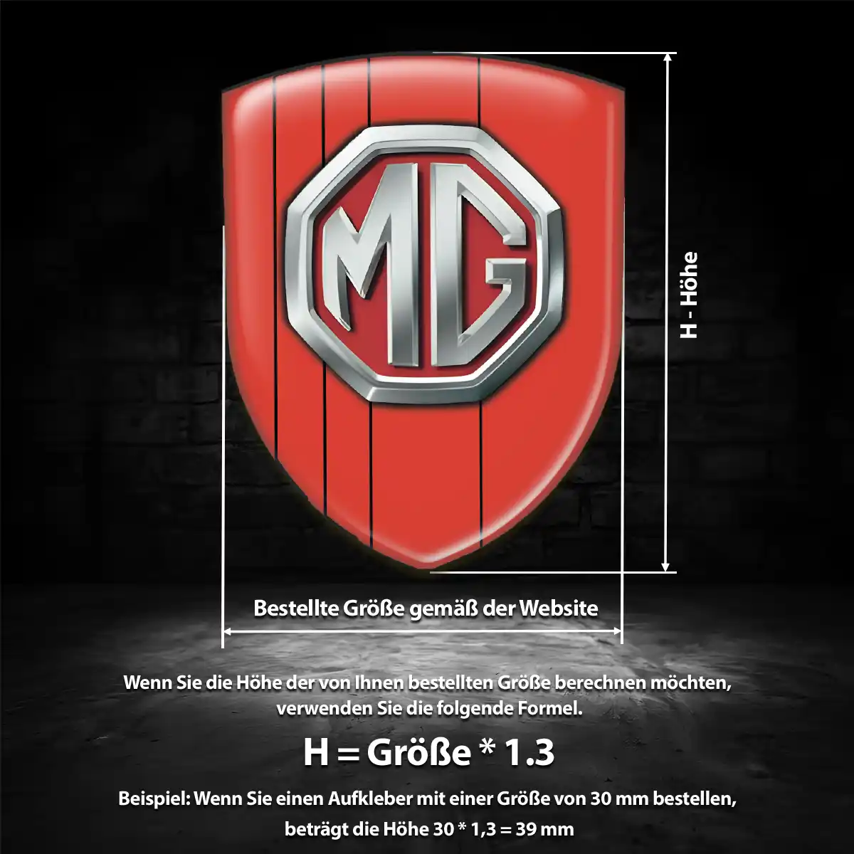 MG Aufkleber 3D Gel Wappen Tuningfahrzeug
