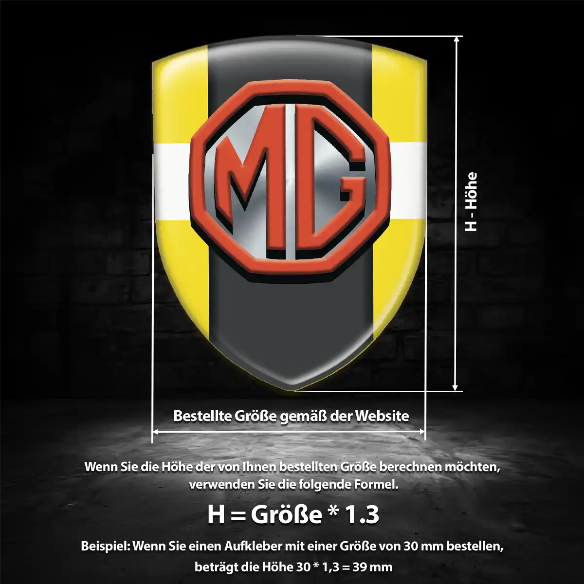 MG Aufkleber Anspruchsvolles Design