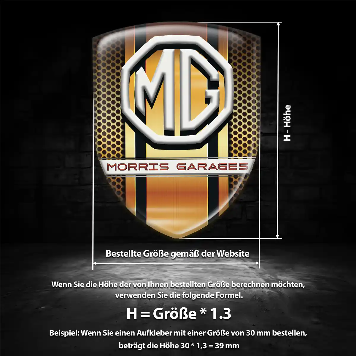 MG Aufkleber Edles Design