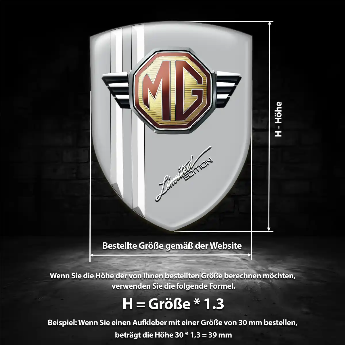 MG Aufkleber Elegantes Design