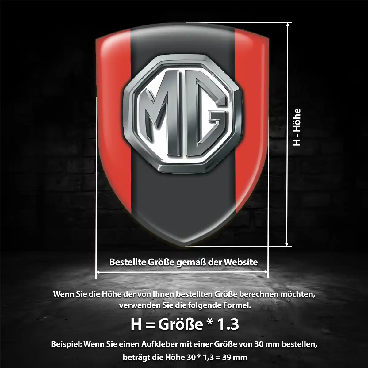 MG Aufkleber Emblem Anspruchsvolles Design