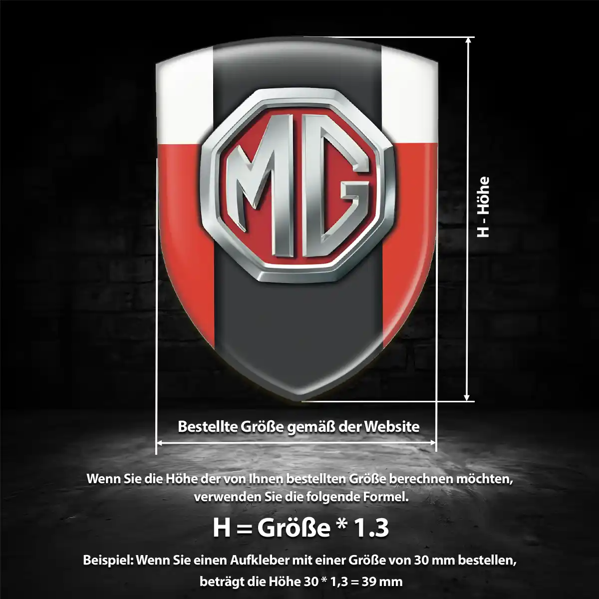 MG Aufkleber Emblem Auto Edles Design