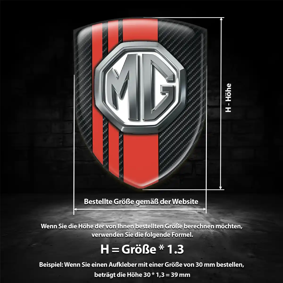 MG Aufkleber Emblem Auto Exterieurdesign