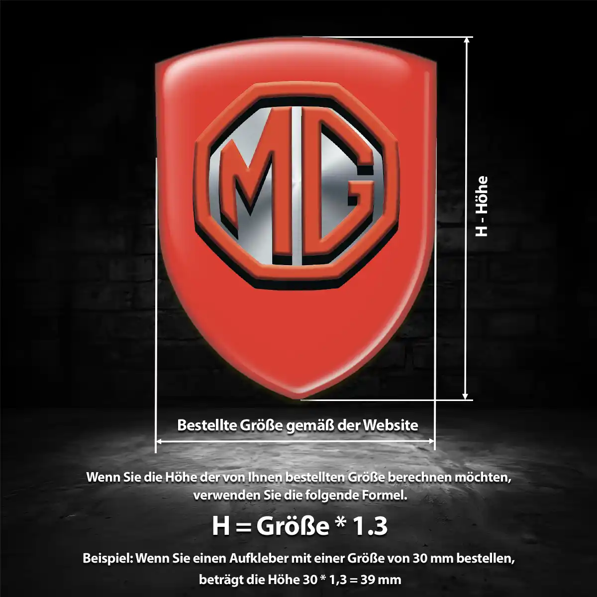 MG Aufkleber Emblem Auto Hochwertiges Harz