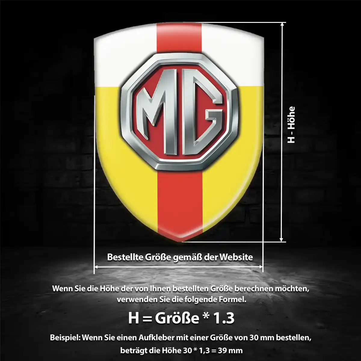MG Aufkleber Emblem Auto Interieurdesign