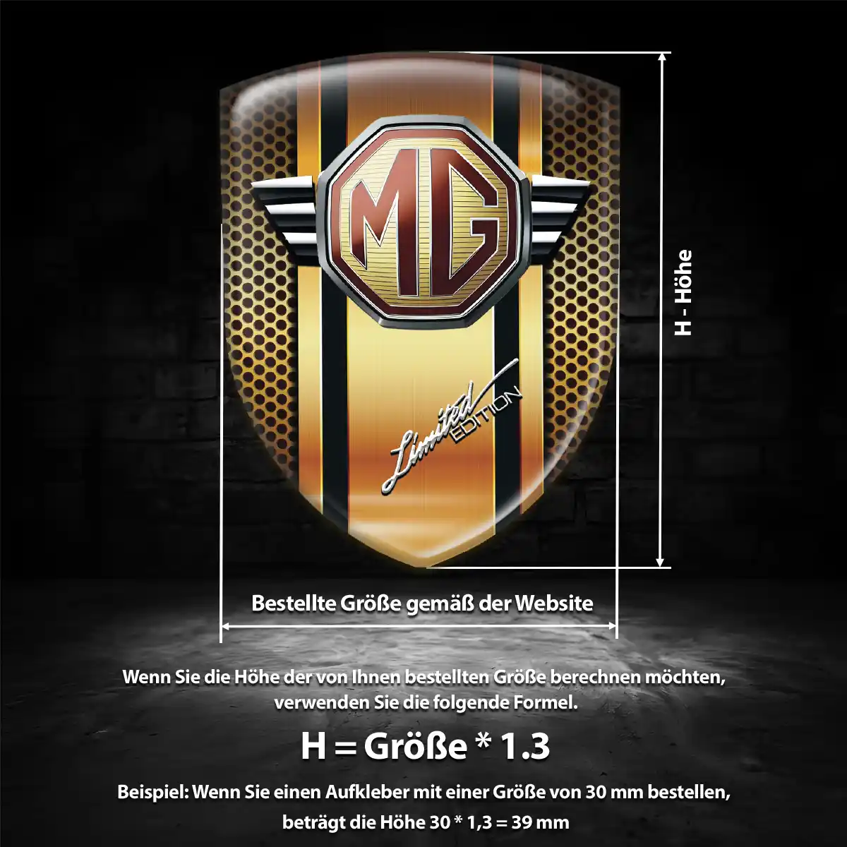 MG Aufkleber Emblem Auto Limitierte Auflage