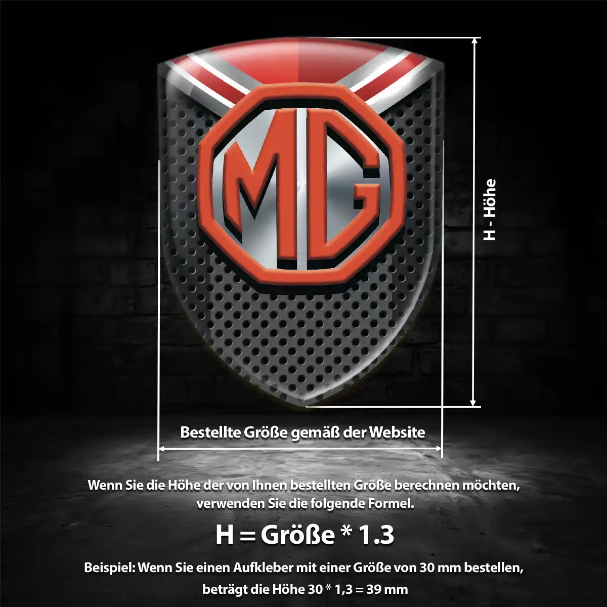 MG Aufkleber Emblem Auto Modernes Design