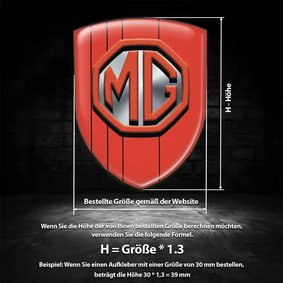 MG Aufkleber Emblem Auto Premiumqualität