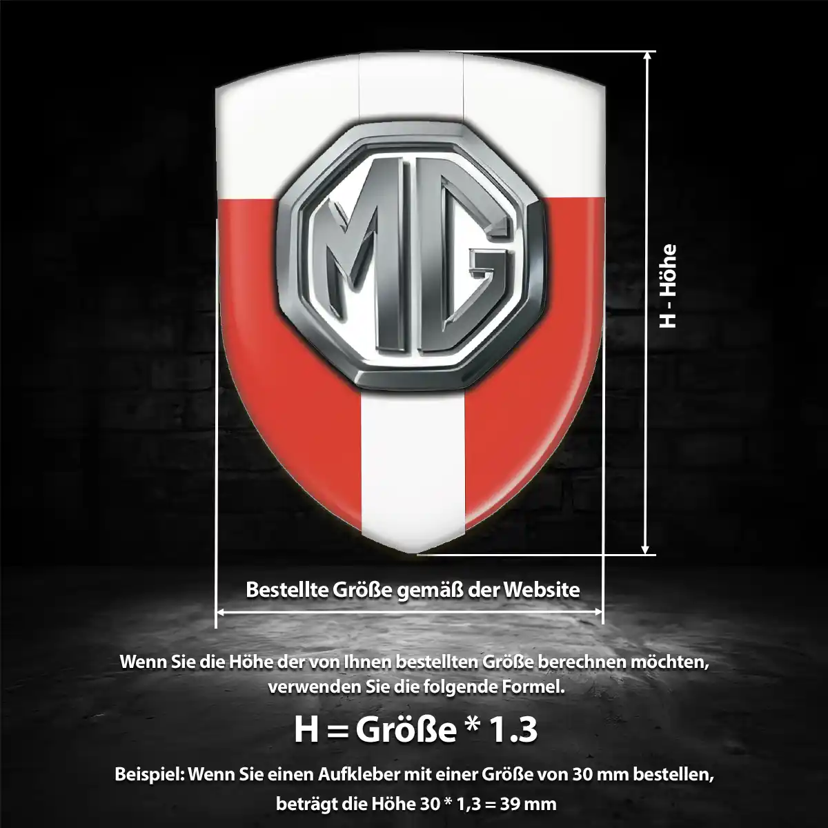 MG Aufkleber Emblem Auto Tuningfahrzeug