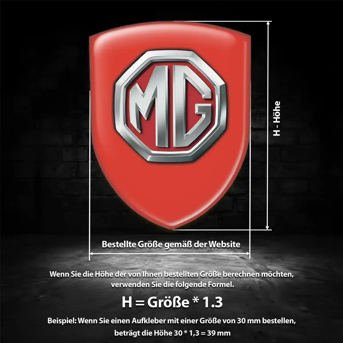MG Aufkleber Emblem Edles Design