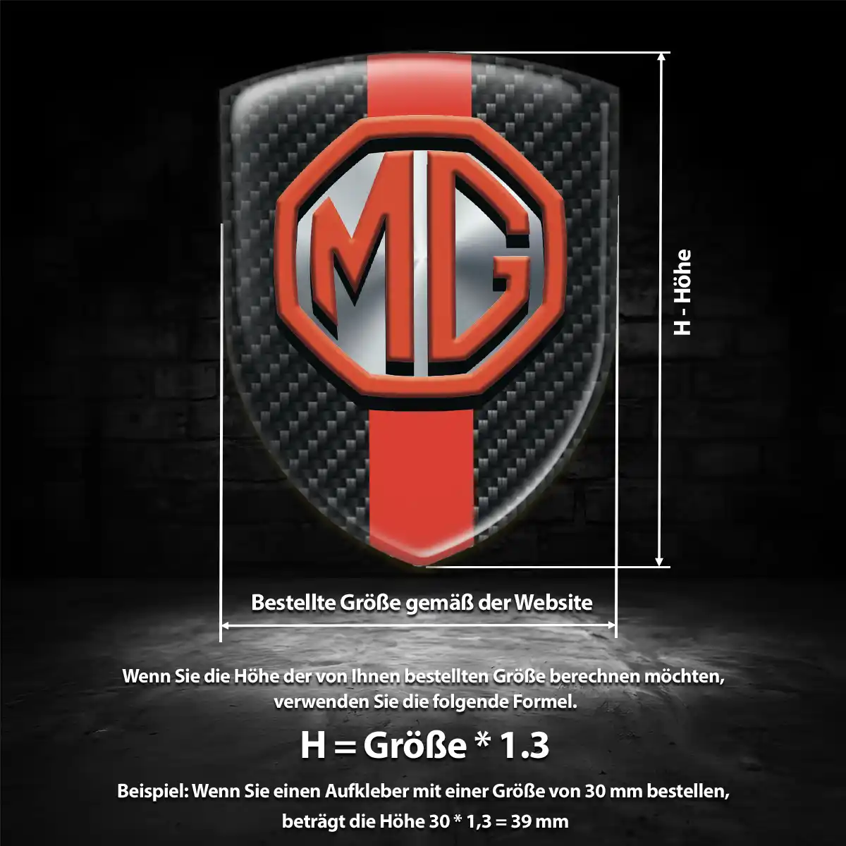 MG Aufkleber Emblem Elegantes Design