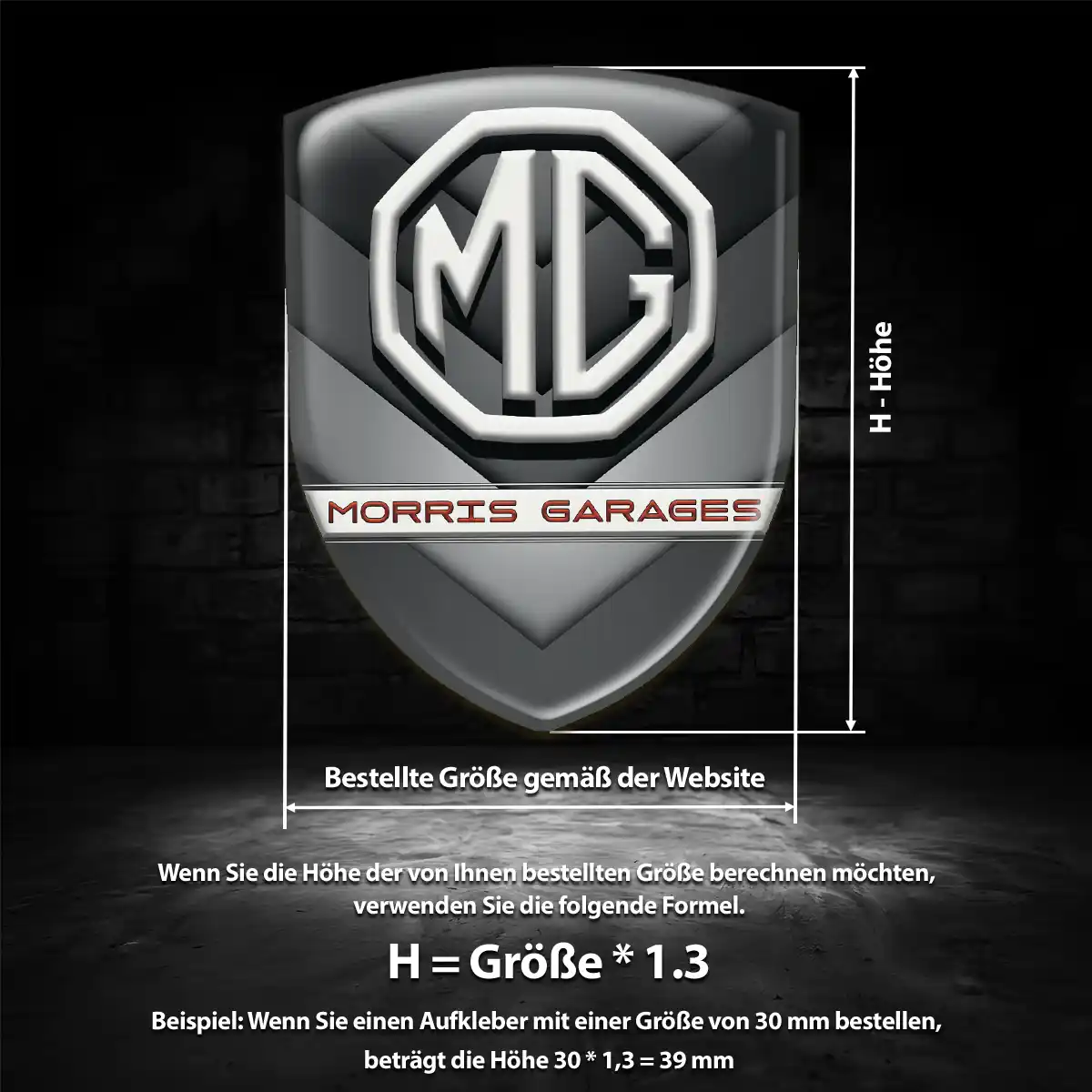 MG Aufkleber Emblem Erstklassige Qualität