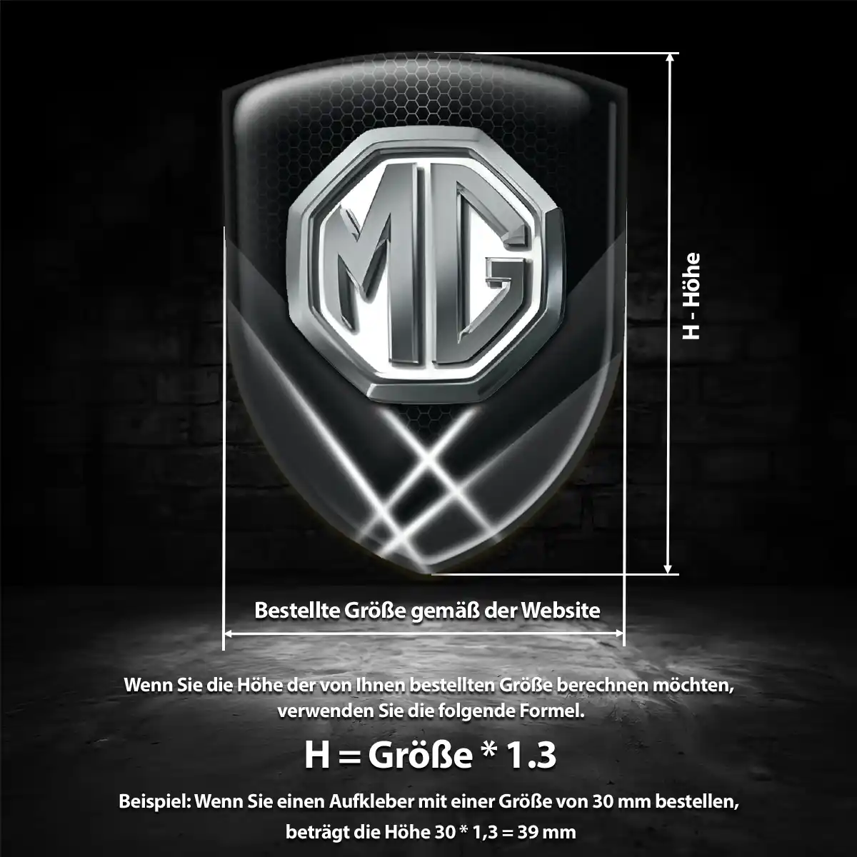 MG Aufkleber Emblem Exterieurdesign