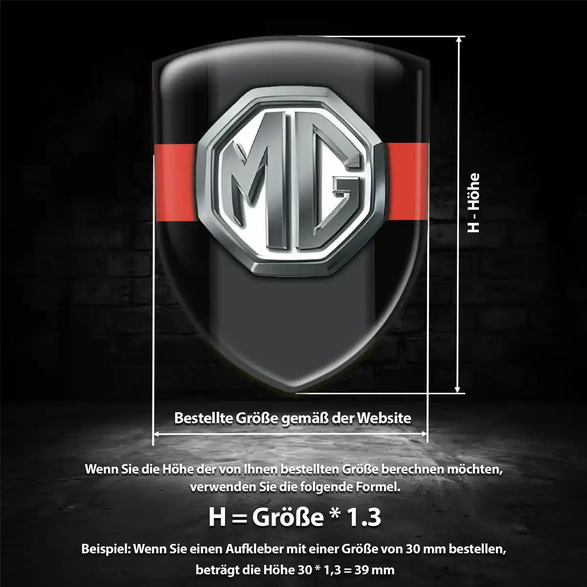 MG Aufkleber Emblem Hochwertiges Harz