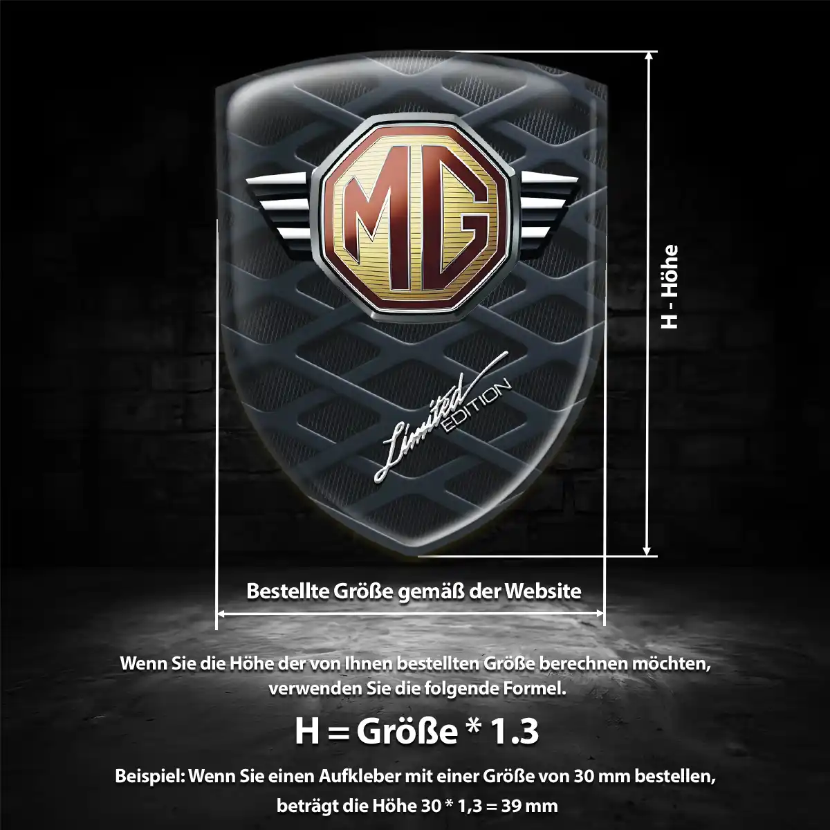 MG Aufkleber Emblem Markenedition