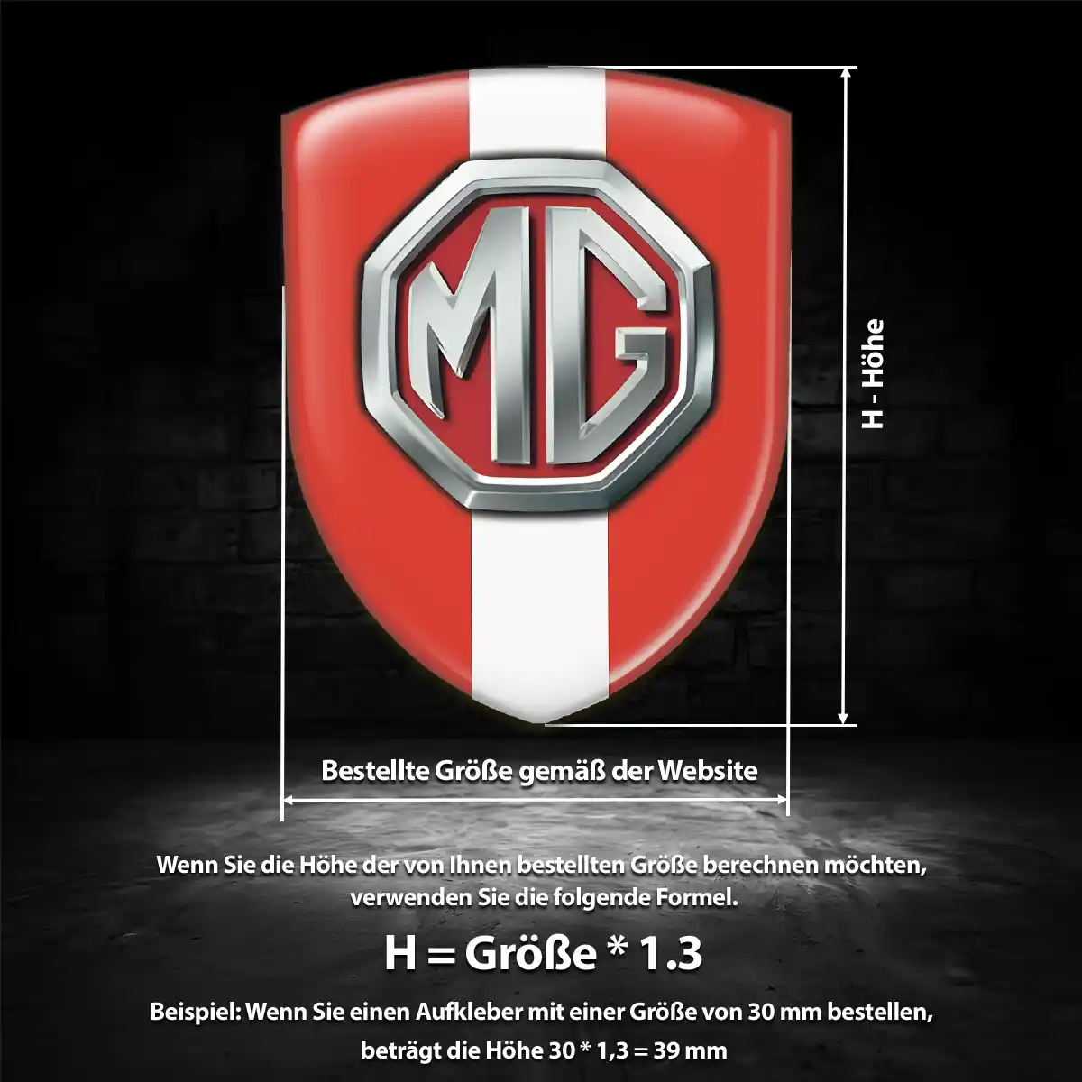 MG Aufkleber Emblem Modernes Design