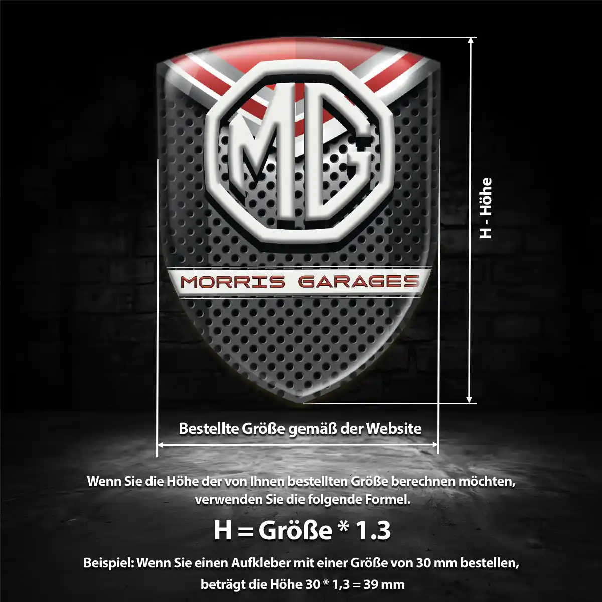MG Aufkleber Emblem Premium-Edition
