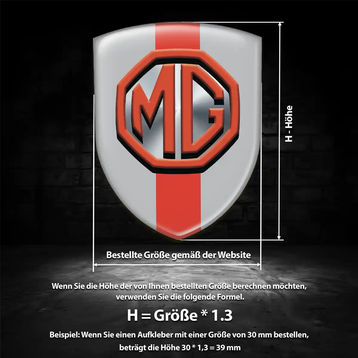 MG Aufkleber Emblem Premiumqualität