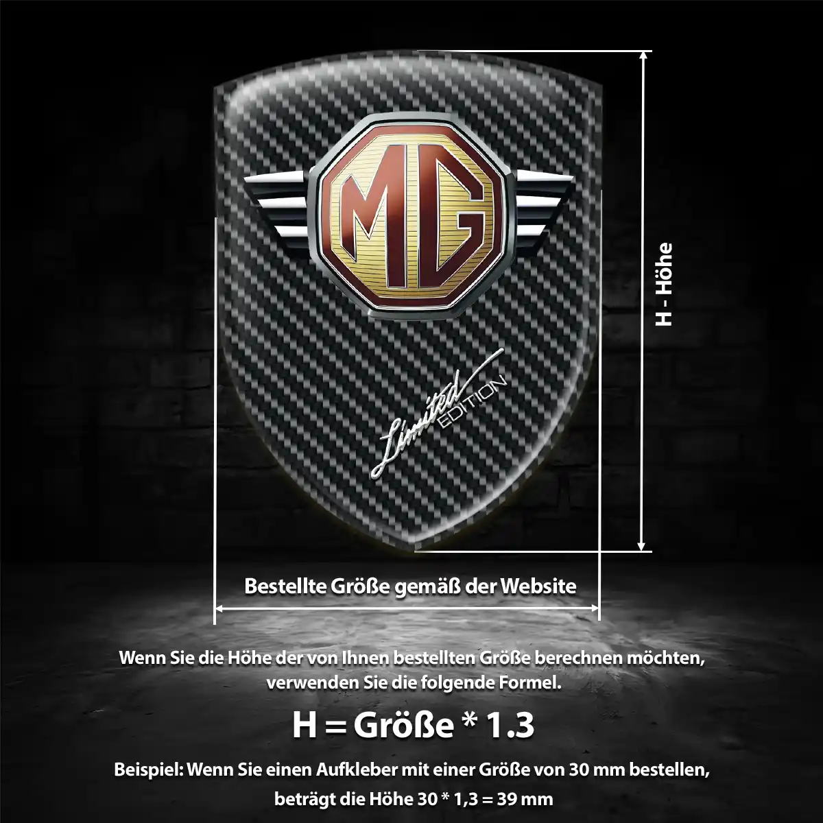 MG Aufkleber Emblem Stilvolles Design