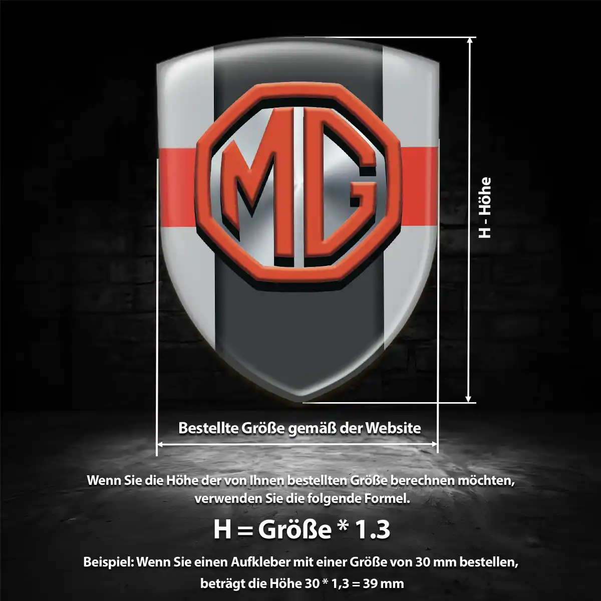 MG Aufkleber Emblem Tuningfahrzeug