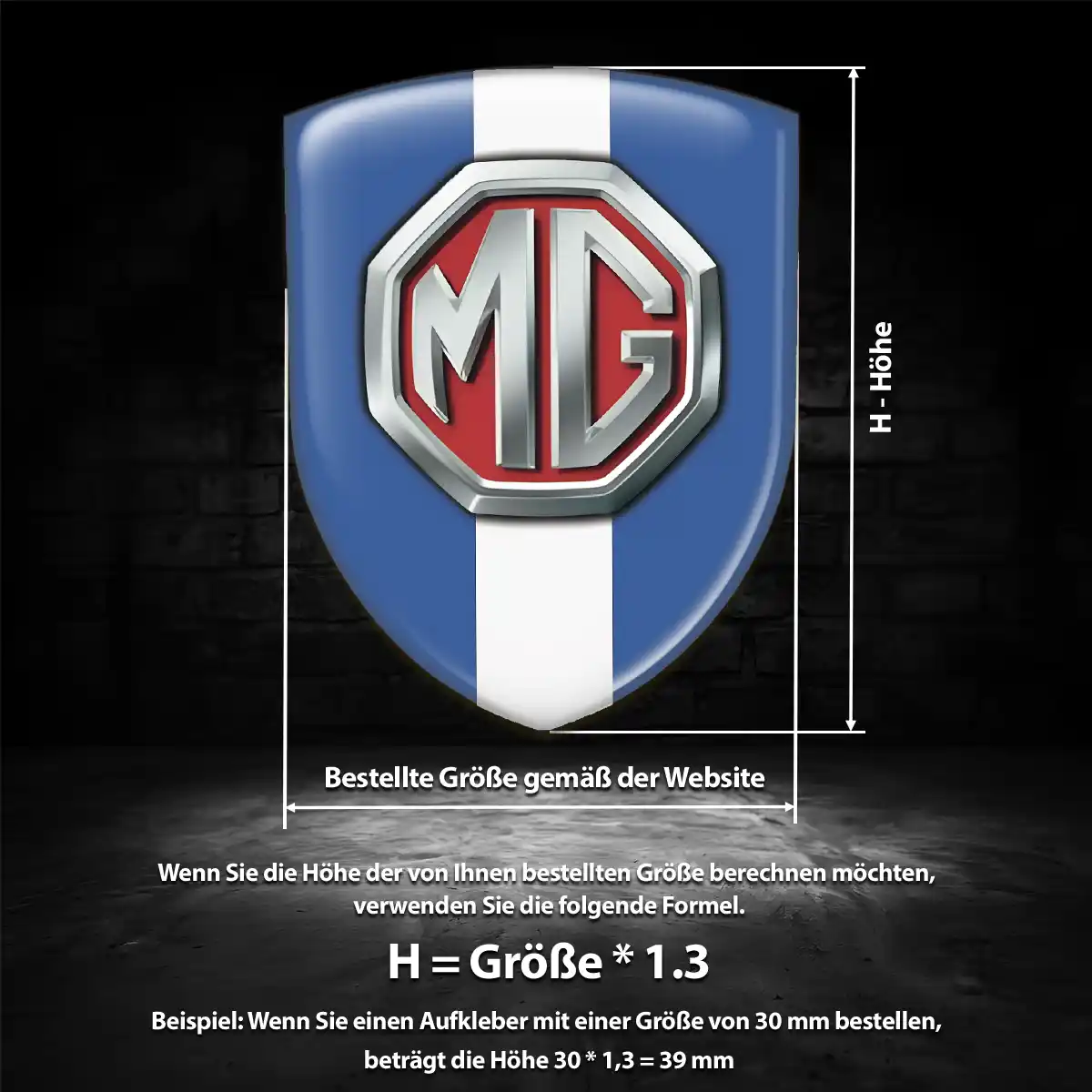 MG Aufkleber Emblem Wappen Anspruchsvolles Design