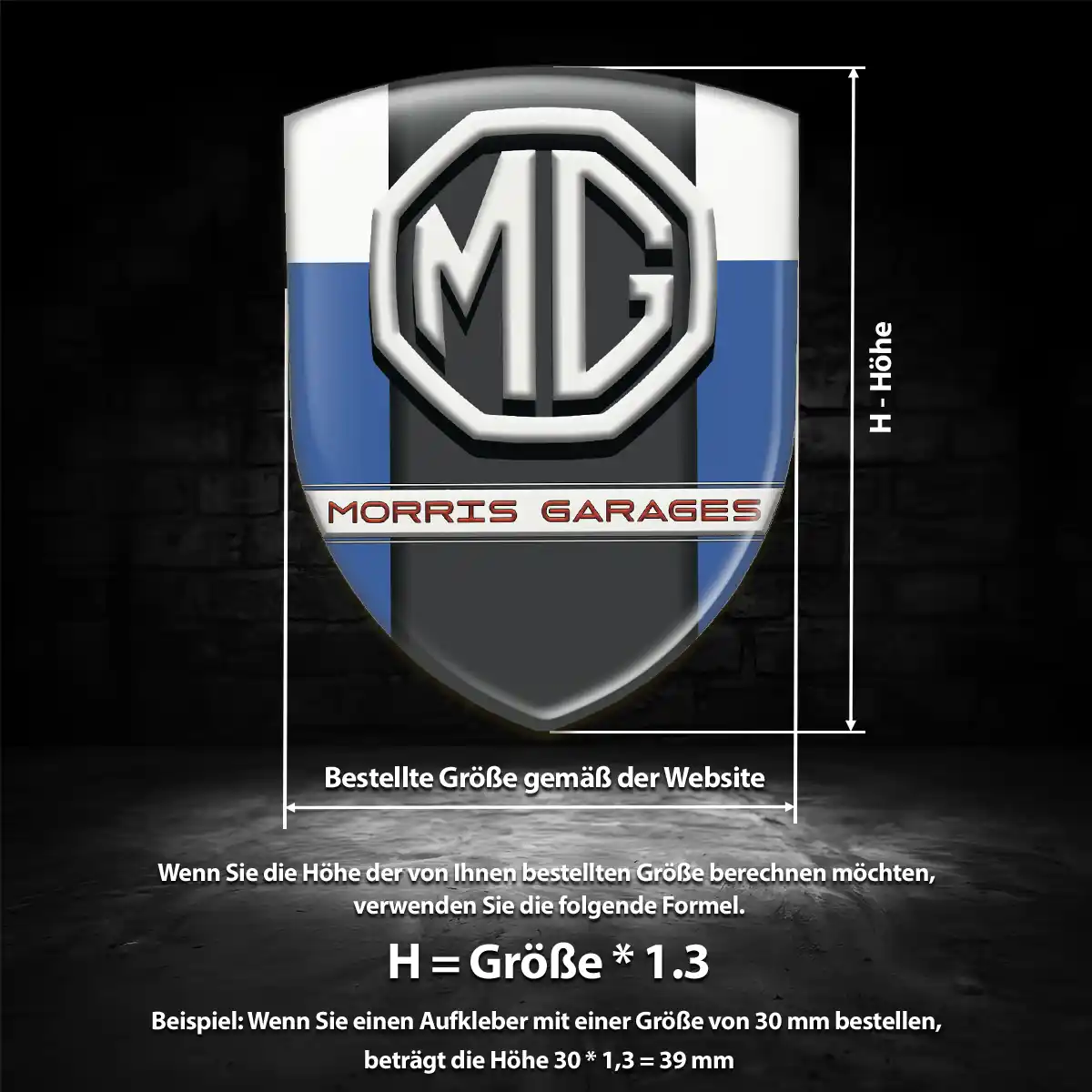 MG Aufkleber Emblem Wappen Auto Elegantes Design