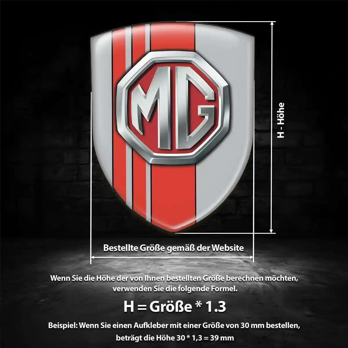 MG Aufkleber Emblem Wappen Auto Exterieurdesign