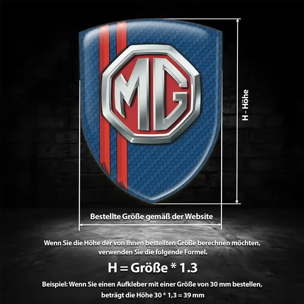 MG Aufkleber Emblem Wappen Auto Hochwertiges Harz
