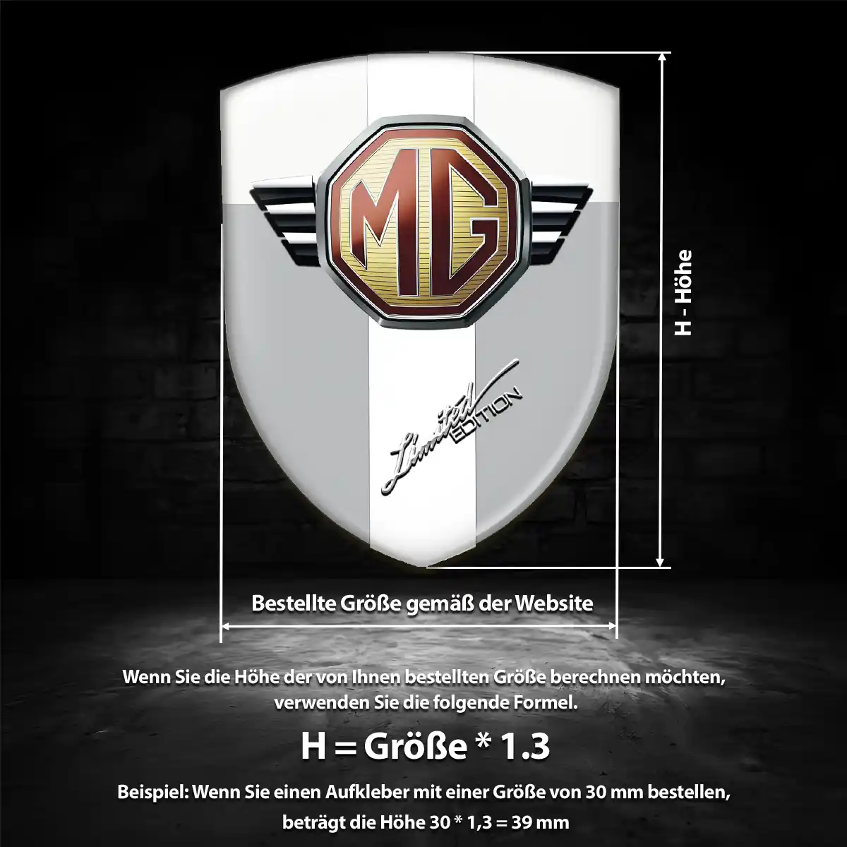 MG Aufkleber Emblem Wappen Auto Interieurdesign