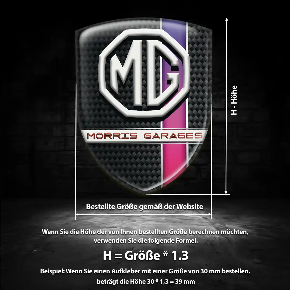 MG Aufkleber Emblem Wappen Auto Luxus-Edition