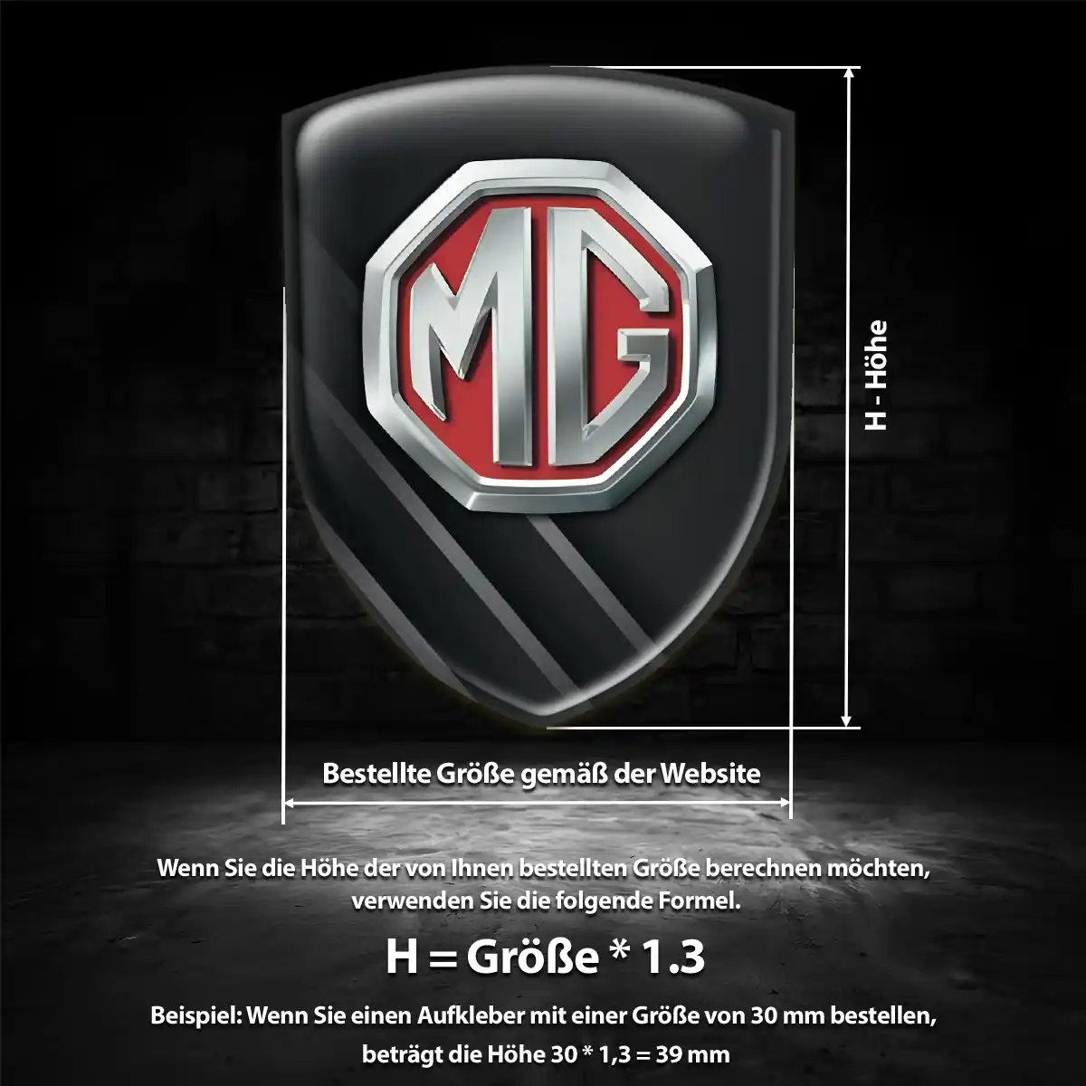 MG Aufkleber Emblem Wappen Auto Markenedition