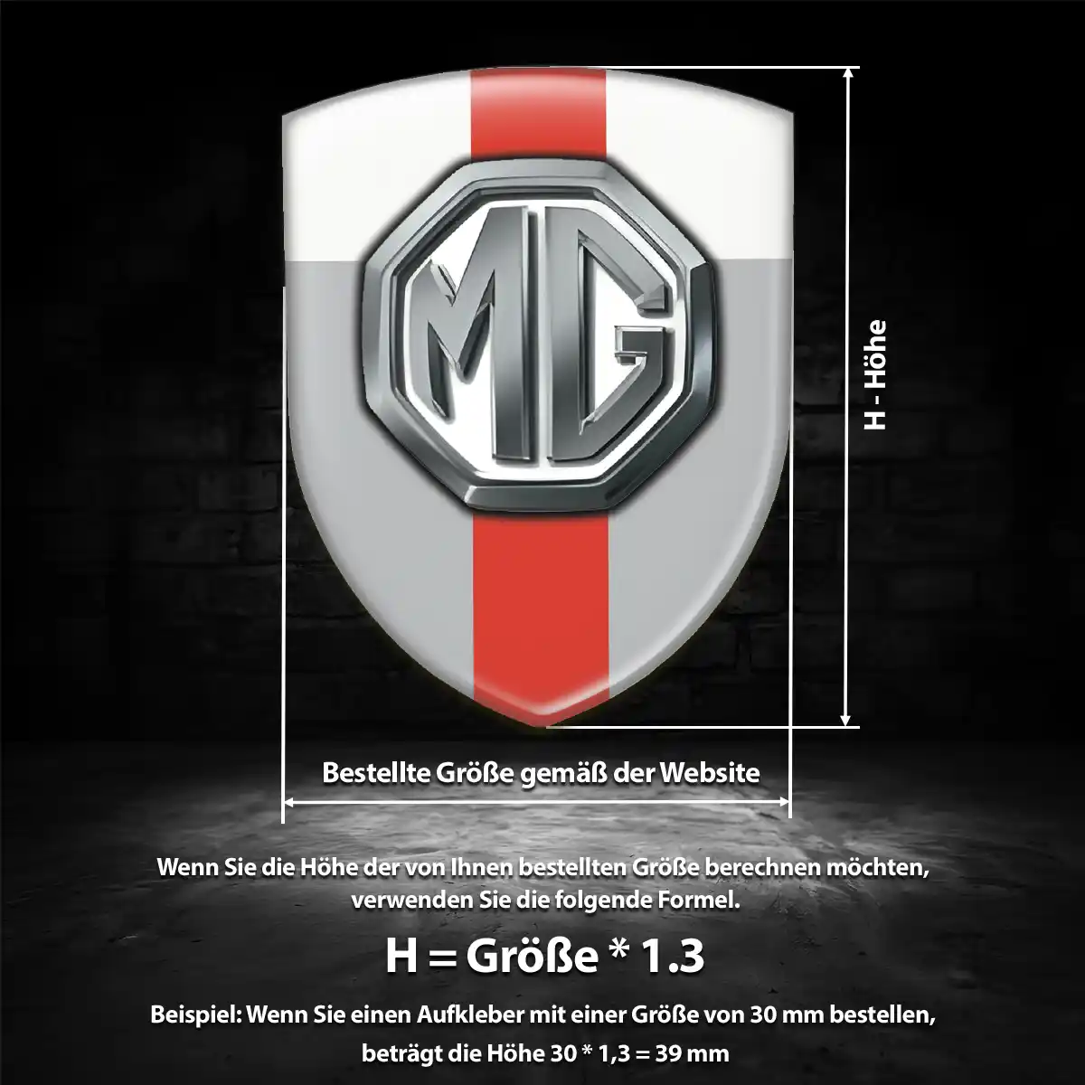 MG Aufkleber Emblem Wappen Auto Modernes Design