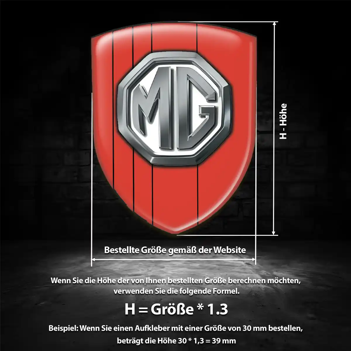 MG Aufkleber Emblem Wappen Auto Premium-Edition