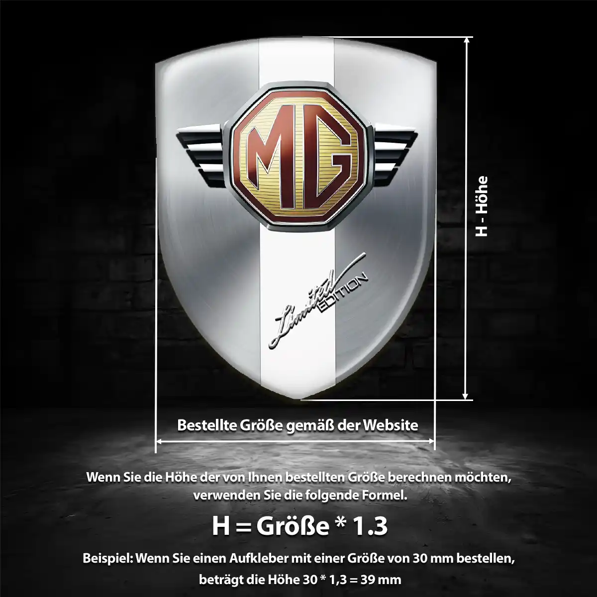 MG Aufkleber Emblem Wappen Auto Premiumqualität