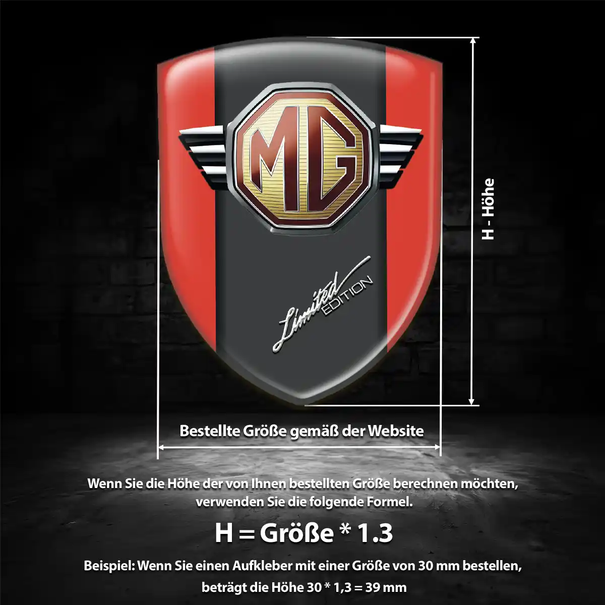 MG Aufkleber Emblem Wappen Auto Stilvolles Design