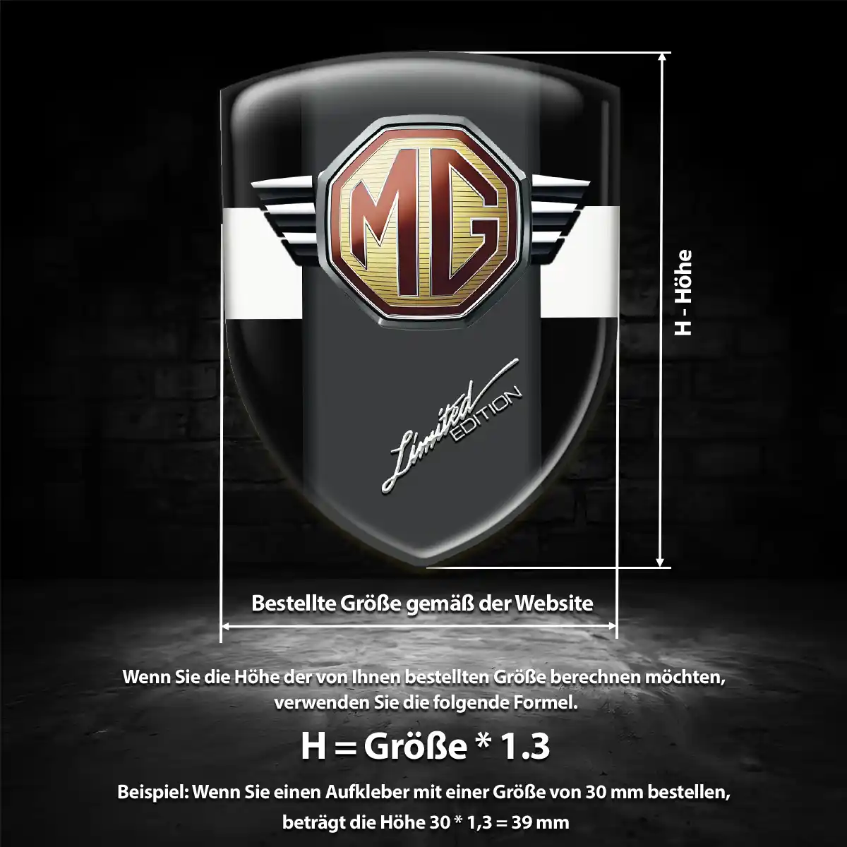 MG Aufkleber Emblem Wappen Auto Tuningfahrzeug