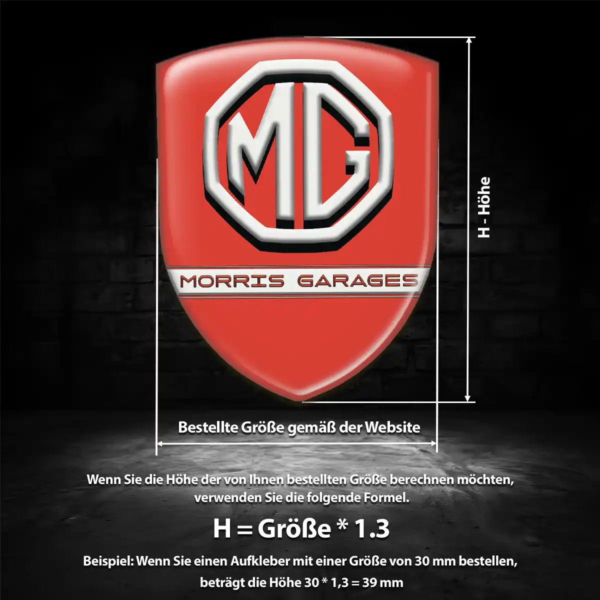 MG Aufkleber Emblem Wappen Edles Design