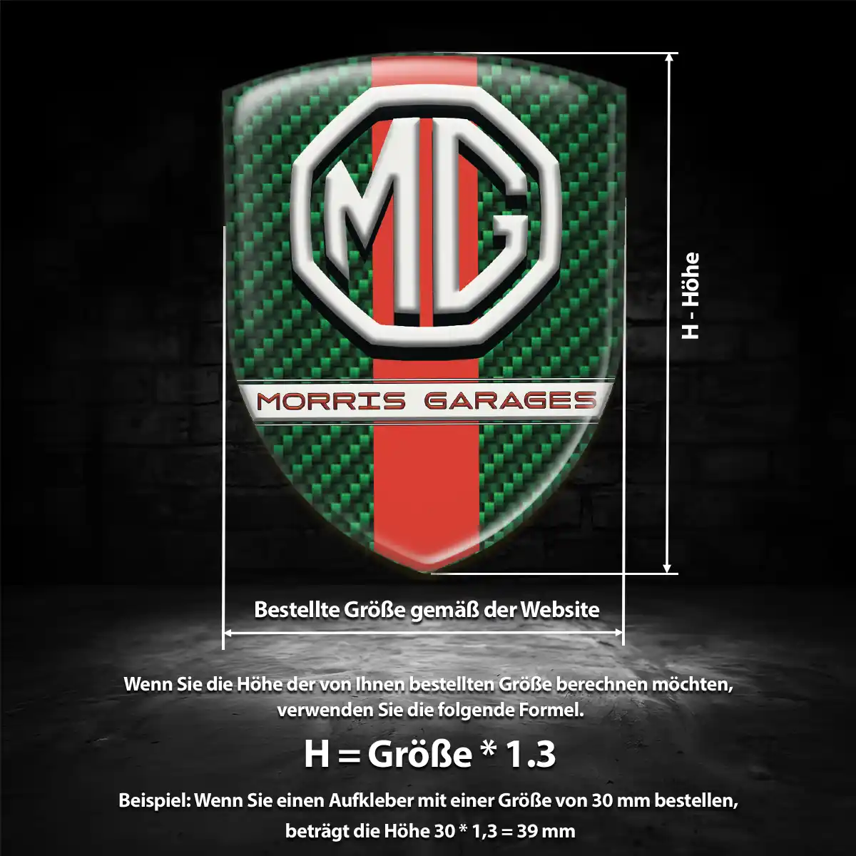 MG Aufkleber Emblem Wappen Elegantes Design