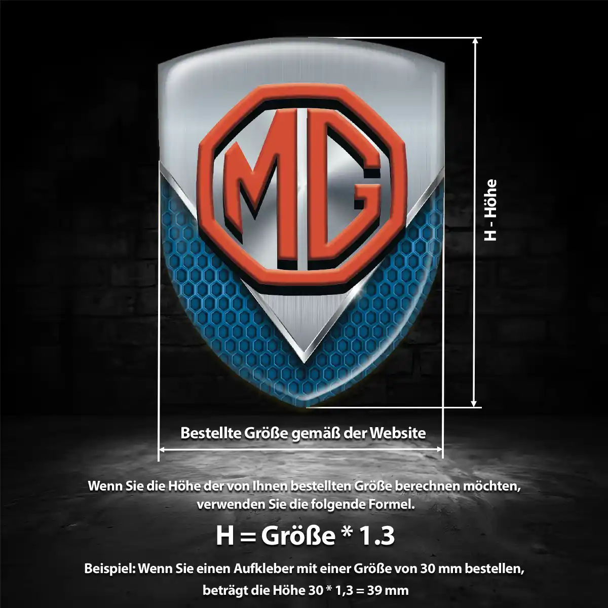 MG Aufkleber Emblem Wappen Exterieurdesign